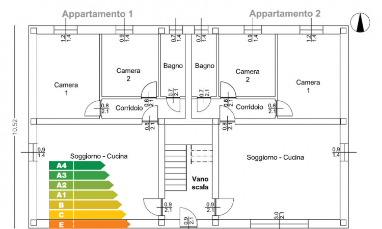 Variazione di località su analisi energetica di edificio in classe A4