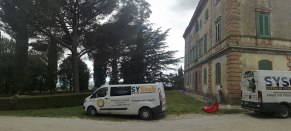 Consolidamento nodo terreno fondazione edificio storico in Toscana