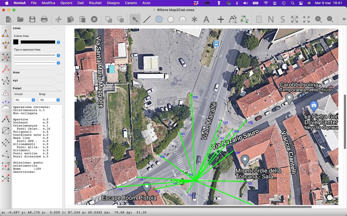 Sistemi di coordinate in Nonio A 22.04