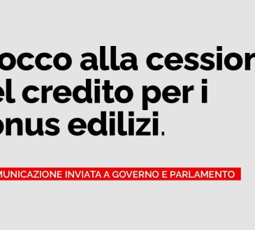 Blocco alla cessione del credito per i bonus edilizi. FIVRA scrive al Governo.