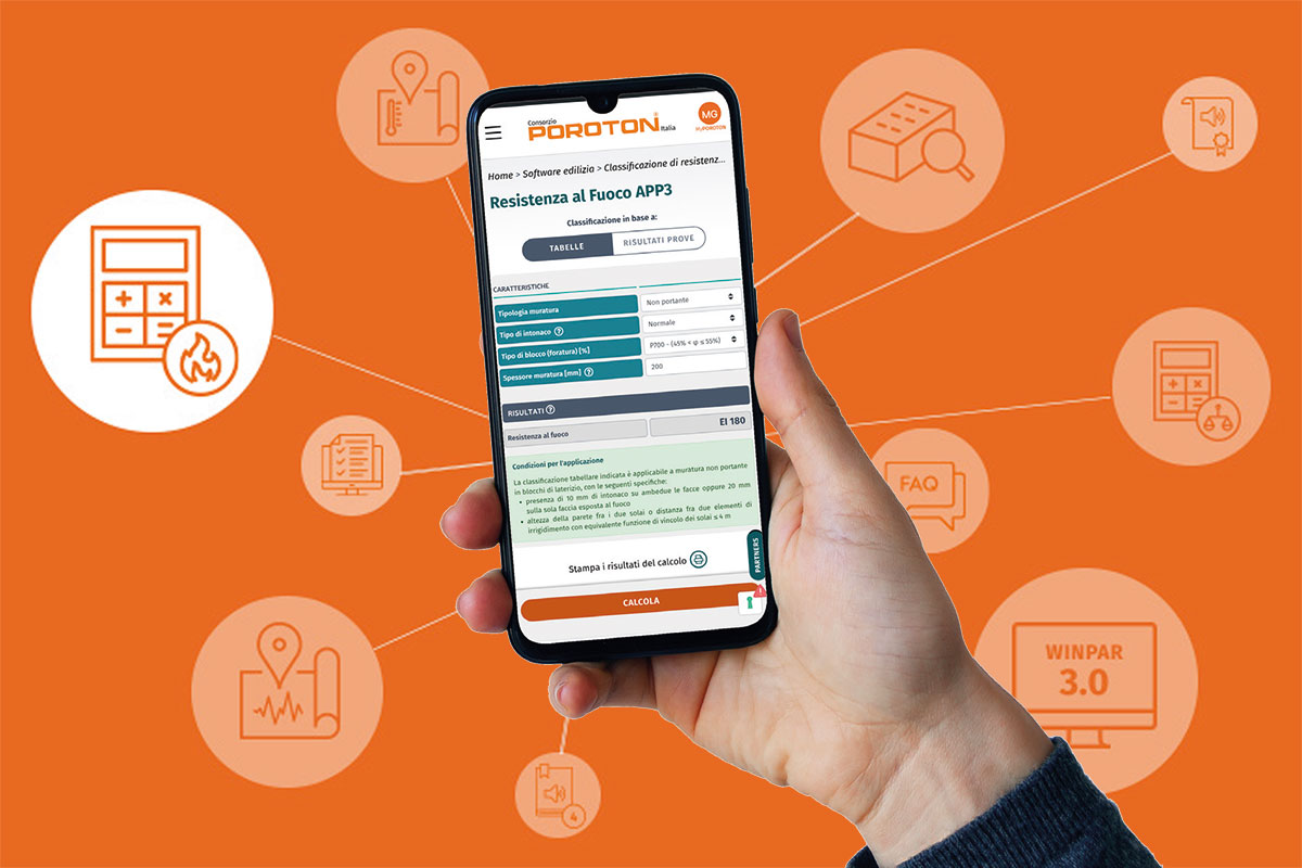 Nuovo applicativo POROTON® per determinare la classificazione di resistenza al fuoco della muratura